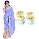 Chiffon Georgette Flower with Kaju Honey Due Gift