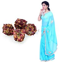 Georgette Gota Patti with Kaju Rose Laddu