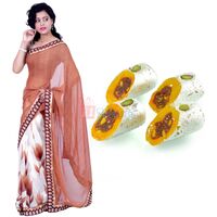 Kaju Raj Bahar with Chiffon Silk Saree Gift