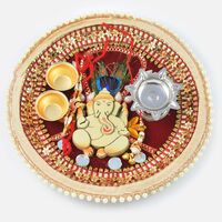 Vighna Zardosi Rakhi Pooja Thali