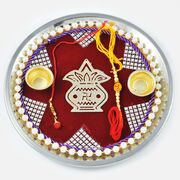 Kalash with Pearls Rakhi Pooja Thali