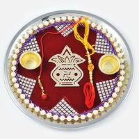 Kalash with Pearls Rakhi Pooja Thali