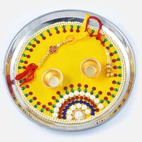 Stunning Pearl and Kundan Rakhi Pooja Thali 