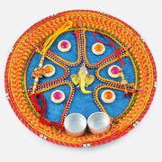 Ganesha and Mauli Designed Rakhi Pooja Thali