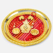 Lord Ganesha Emerged on Golden Divine Kalash Amazing Rakhi Puja Thali