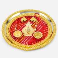 Lord Ganesha Emerged on Golden Divine Kalash Amazing Rakhi Puja Thali