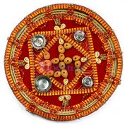 Badam Designer Swastik Mauli Rakhi Pooja Thali