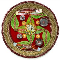 Vinayaka Leaf Designer Rakhi Pooja Thali