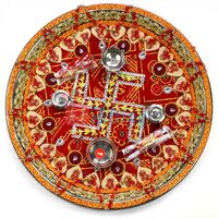 Swastik Crystal Steel Pooja Rakhi Thali