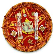 Ganpati Crystal Mauli Rakhi Pooja Thali