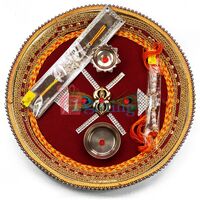 Peacock Feather Fancy Divine Rakhi Pooja Thali