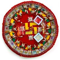 Fancy Swastik Pearl Pooja Rakhi Thali