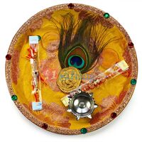 Broket Kundan Ganesha Rakhi Pooja Thali