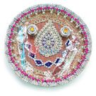 Betal Leaf Kundan Zari Gota Rakhi Pooja Thali