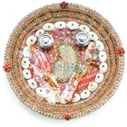 Sea Shell Kundan Embedded Rakhi Pooja Thali