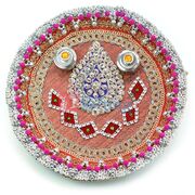 Betal Leaf Kundan Designer Rakhi Pooja Thali