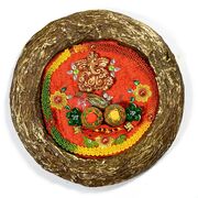 Handicraft Rounded Rakhi Pooja Thali of Paper Mache