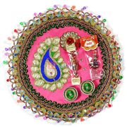 Beads Designer Border Fancy Rakhi Pooja Thali