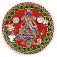 Central Designer Zardozi Worked Rakhi Pooja Thali