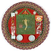 Handicraft Mate Ganesha Zardozi Border Rakhi Pooja Thali