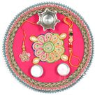 Pearl and Flower Traditional Rakhi Pooja Thali