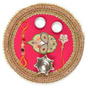 Bunti with Awesome Border Rakhi Pooja Thali
