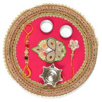 Bunti with Awesome Border Rakhi Pooja Thali