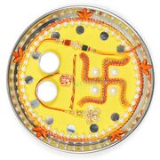 Pearl Swastic Ganesha Rakhi Pooja Thali