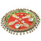 Om Rakhi Pooja Thali with Dropped Border