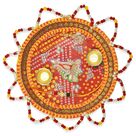 Chunari Print Base Zigzag Border Rakhi Pooja Thali