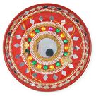 Mirror and Pearl Worked Painted Rakhi Pooja Thali