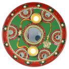 Fabulous Painted Mirror and Pearl Worked Rakhi Pooja Thali