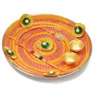 Fabulous Handicraft Mauli Worked Rakhi Pooja Thali