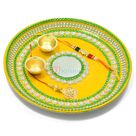 Beautiful Painted Fenta Liner Rakhi Pooja Thali