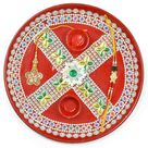 Painted Flowered Base Designer Rakhi Pooja Thali
