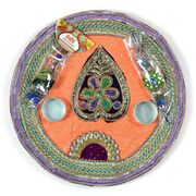 Designer Kundan Gota Rakhi Pooja Thali