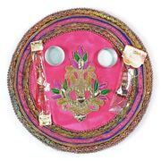 Beautiful Embroidery Work Jewel Rakhi Pooja Thali