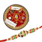 Ganesha Mauli Pooja Rakhi Thali with Meena Diamond Rakhi