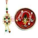 Vighna Vinayak Thali with Kundan Diamond Lumba Rakhi for Bhabhi
