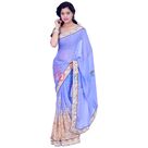 Beautiful Chiffon Georgette Flower Border Saree