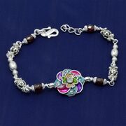 Pure 70% Silver Beautiful Floral Rakhi 
