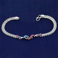 Pure 70% Silver Sapphire Rakhi 