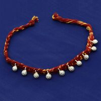 Mauli Threaded Rakhi with Pure 92% Designer Silver Ghoongru