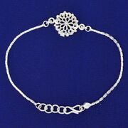 Floral Design Chain Pure 70% Silver Rakhi for Brother - 4.8 Grams