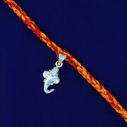 Auspicious Lord Ganesha 70% Pure Silver Rakhi for Brother - 2.2 Grams