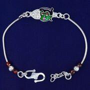 Meenakari Work Kid Face Beautiful Looking Pure Silver Rakhi - 8.0 Grams