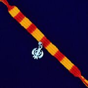 Amazing Looking Mauli Dori Divine Khanda Silver Rakhi for Brother 