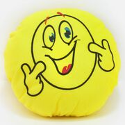 Cool Smiley Emoji Soft Yellow Cushion