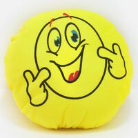 Cool Smiley Emoji Soft Yellow Cushion
