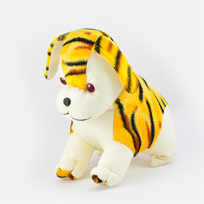 Tiger Skin Shaded Dog Soft Toys for Kids